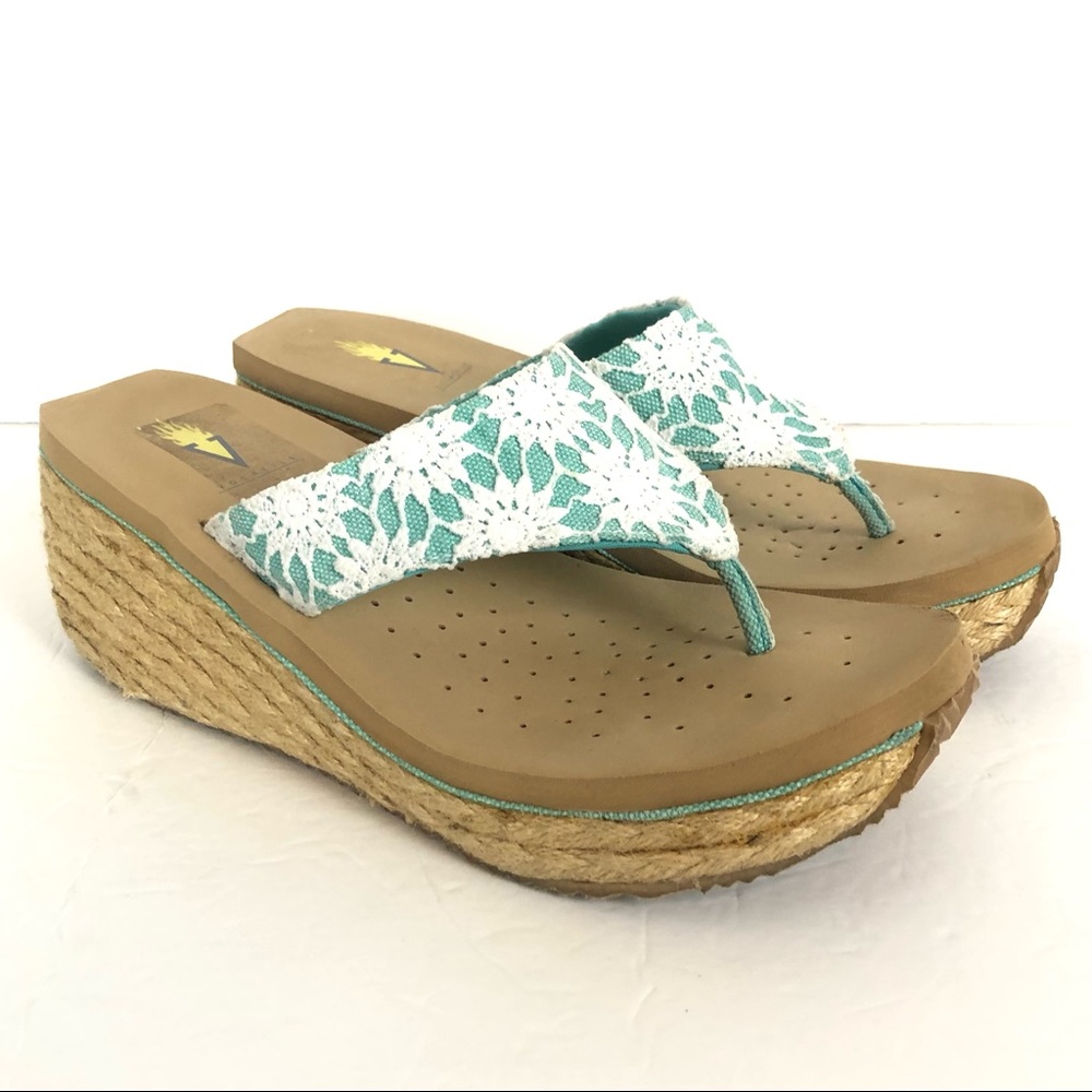 Volatile wedge platform sandals